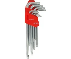 AW-Tools AWTOOLS TORX RAKTAI SU IMBUSU / T10-T50 / 9 vnt. / ILGI Juodas LINE