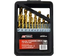 Grąžtas AW-Tools AWTOOLS METALO GRĄŽIAI GRĄŽIAI HSS-G TYTAN RINKINYS 19 vnt. /1,0–10,0 mm/