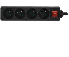 AW-Tools AWTOOLS NAMŲ pratęsimo kabelis Juodas 4 LIZDAI 1,5 m SU ĮŽEMINIMU, JUNGIKLIU