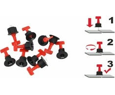 AW-Tools AWTOOLS PLYTELIŲ LYGIAVIMO SISTEMA 50vnt. + RAKTAS