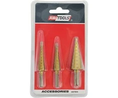 AW-Tools AWTOOLS LAIPTINIS GRĄŽTAS HSS-TIN / RINKINYS 3vnt. 3-12mm / 4-12mm / 4-20mm