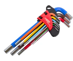 AW-Tools AWTOOLS ŠEŠIAKAMPIAI RAKTAI HEX / 1,5-10,0 mm / 9 vnt. Juodas LINE