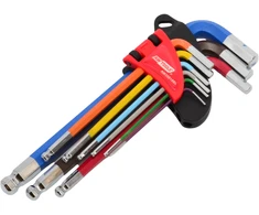 AW-Tools AWTOOLS RAKTAI ŠEŠIAKAMPIAI HEX / 1,5-10,0mm / 9vnt. SPALVOTI SU RUTULINE GALVUTE Juodas LINE