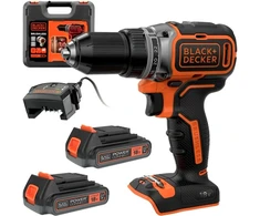 Black &amp; Decker Juodas &amp; Decker Suktuvas-gręžtuvas Juodas &amp; Decker BL186K1B2-QW; 18 V; 2x2,0 Ah akum.