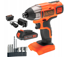 Black &amp; Decker Juodas &amp; Decker Smūginis gręžtuvas-suktuvas Juodas &amp; Decker BDCIM18D1A-QW; 18 V; 1x2,0 Ah akum.