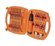 Black &amp; Decker Juodas &amp; Decker 50 vnt. antgalių rinkinys + KC9006 atsuktuvas su baterijomis
