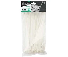 BRADAS PLASTIKINIS KABELIŲ SURIŠIKLIS Baltas 2,5×120/100vnt.