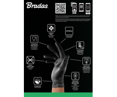 BRADAS NITRILINĖS PIRŠTINĖS DIAMOND JUODOS L 8-9 /50vnt.