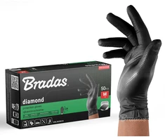 BRADAS NITRILINĖS PIRŠTINĖS DIAMOND JUODOS M 7-8 /50vnt.