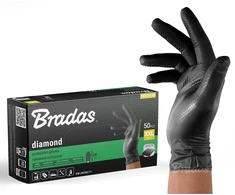 BRADAS NITRILINĖS PIRŠTINĖS DIAMOND JUODOS XXL 10-11 /50vnt.