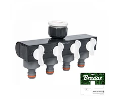 Bradas Rozdzielacz 4-drożny su zaworami na kran 1" su redukcją na 3/4" BRADAS 4238