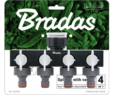 Bradas Rozdzielacz 4-drożny su zaworami na kran 1" su redukcją na 3/4" BRADAS 4238