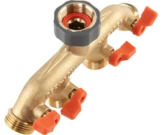 Bradas ROZDZIELACZ 4-DROŻNY GW 3/4"x GZ 3/4" MOSIĄDZ Z ZAWORAMI BRASS SOFT