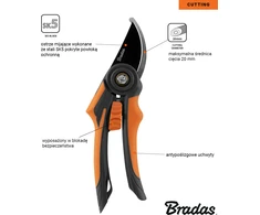 BRADAS sodo sekatorius V-SERIES, aplenktiniai ašmenys SK5