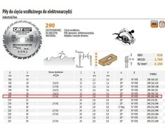 Pjovimo diskas medienai CMT 290; 200x2.8x30; Z24; 20°