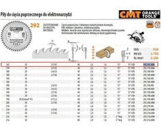 Pjovimo diskas medienai CMT 292; 165x2,6x30; Z40; 10°