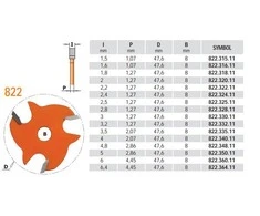Griovelių freza Z3 TCT F=8 D=47.6X3, CMT