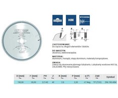 Pjovimo diskas laminatui CMT 296; 190x2,8x30; Z40; -6°