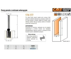 Tiesi pirštinė freza CMT; S=8 mm; D=16 mm