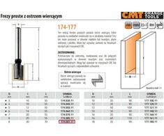Tiesi pirštinė freza CMT; S=8 mm; D=8 mm