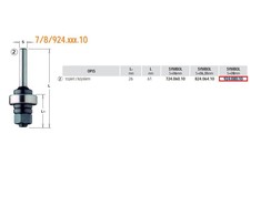 Frezos kotas CMT 924.080.10; S=8 mm; L=61 mm; su guoliu