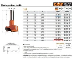 Furnitūros skylių grąžtas CMT; S=10 mm; D=40 mm
