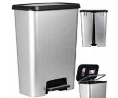 Curver 50L Talpos Inox Spalvos Pedalinė Šiukšlių Dėžė Compatta
