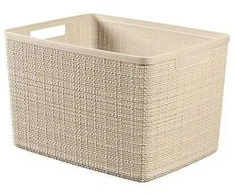 Daiktadėžė CURVER JUTE, 20 l, kreminė, 36×28×23 cm