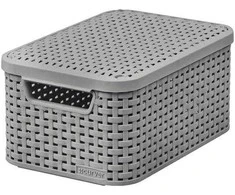 Dėžė su dangčiu Style Box Rattan S Curver 6L šviesiai pilka