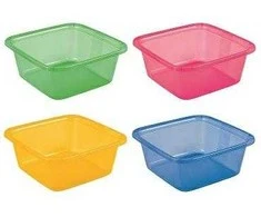 Curver / Keter CURVER SQUARE BOWL 7.2L /SKAIDRUS ROŽĖ – 3 vnt.. SKAIDRUMAS Mėlynas –4vnt. TRANSPAR
