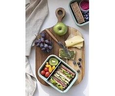 Mikrobangų krosnelė Kelioninis maisto indelis CURVER Smart Eco Line su įrankiais, žalsvos sp., h9 x 20 x 15 cm, 1,2 L