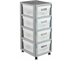 Curver Sourcing | 4 Compartment Wheeled Chest, 11 L, 30 x 36 x 69 cm