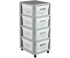 Curver Sourcing | 4 Compartment Wheeled Chest, 11 L, 30 x 36 x 69 cm