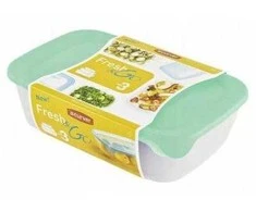 Maisto laikymo dėžučių rinkinys CURVER FRESH&amp;GO, h7,4 x 17 x 12,6 cm, 2l/1l/0,5l, 3 vnt.