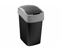 Curver Šiukšliadėžė Flip Bin 45L juoda-sidabrinė