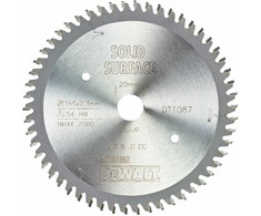Pjovimo diskas medienai DeWalt; 165x2,3x20,0 mm; Z54; 0°