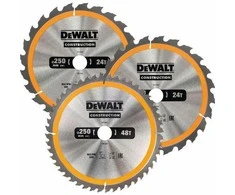 DEWALT diskinis pjūklas EX KPL. 3 vnt 250 mm 2x24z, 1x48z DT1963