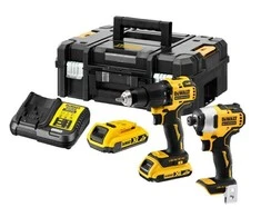 Įrankių komplektas Dewalt 18V 2x2,0Ah DCD709 + DCF809 DCK2062D2T
