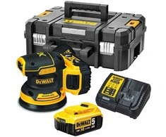 DEWALT akumuliatorinis bešepetėlinis ekscentrinis šlifuoklis DCW210P2 18V 125mm 2x5,0Ah