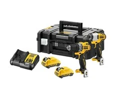 Įrankių rinkinys DeWalt DCK2110L2T-QW (DCD701 + DCF801); 12 V; 2x3,0 Ah akum.