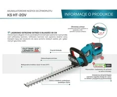Konner &amp; Sohnen Akumuliatorinės gyvatvorių žirklės 20V, 55cm, KS HT-20V