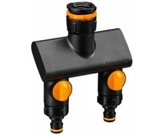 Fiskars Comfort čiaupo jungtis su dviem žarnų pajungimais On/ff