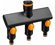 Fiskars Comfort čiaupo jungtis su trimis žarnų pajungimais On/ff
