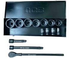 Smūginių sukimo galvučių komplektas JCB 8141-5MPB; 1''; 36-80 mm; 15 vnt.