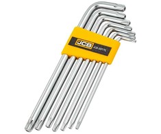 Jonnesway JCB Rinkinys KLUCZY TORX długich su OTWOREM 7 vnt T10H-T40H typu L Cr-V