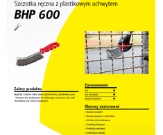 Klingspor K.SZCZOTKA RĘCZNA UCHWYT PLASTIKOWY BHP600 DRUT STALOWY