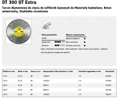 Deimantinis pjovimo diskas šlapiam pjovimui Klingspor DT 300 UT Extra; 230x2,5x22,23 mm