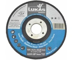 Lukas Erzett LUKAS ŠLIFAVIMO DISKAS 125mm x 6,0mm A24X-BF** INOX…. %%%