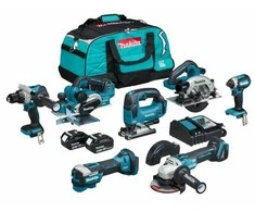 Makita DLX7019TX1 Akumuliatorinių įrankių komplektas LXT 2x5,0Ah, BL-M (DDF486+TD153+GA504+JV182+HS660+KP181+TM52)
