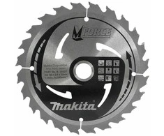 Makita T.C.T. pjūklas M-FORCE 165X2X20mm 15° T24 B-32007 T.C.T • 165 x20 mm • T24 • 15° • Medienai
